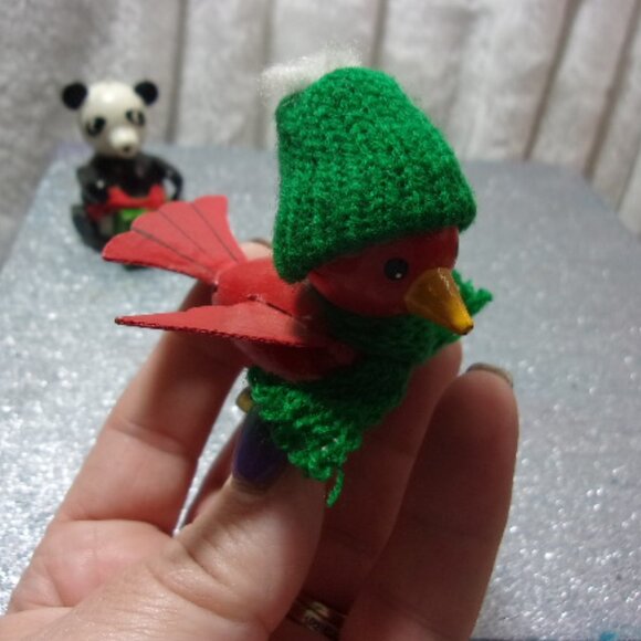 HXS-113 VINTAGE SET OF 4 R. DAKIN FUN FARM WOODEN ANIMAL CHRISTMAS ORNAMENTS - Picture 5 of 14